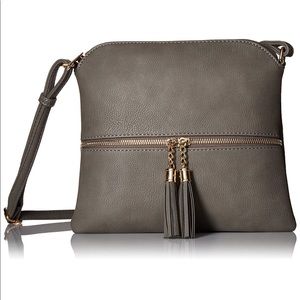 Medium Crossbody Bag with Tassel and Zipper Pocket